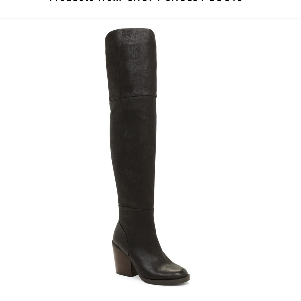 ALDO Black Over the Knee Leather Boots